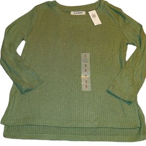 NWT Old Navy, sage green, ribbed long sleeve tee size 6/7